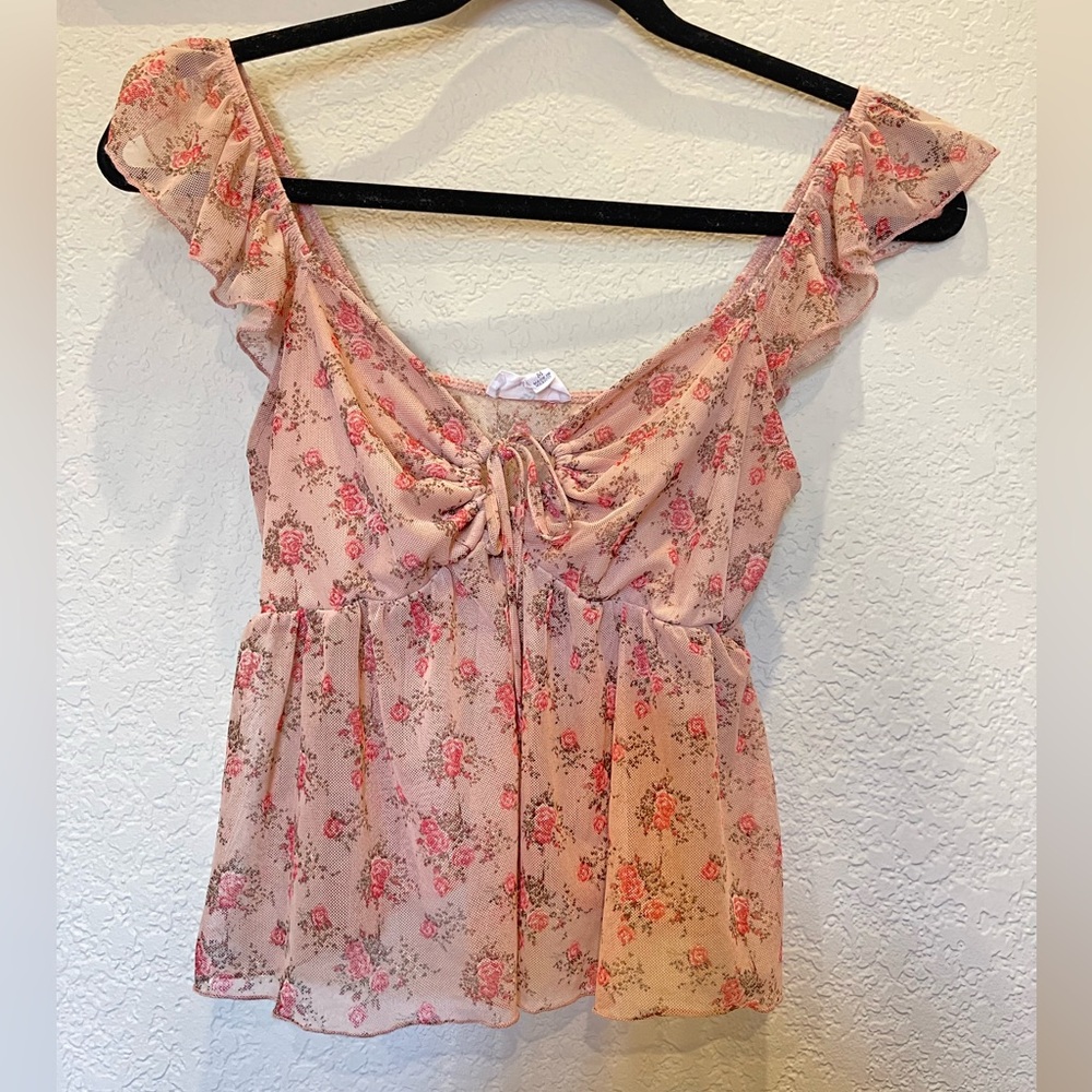 Live in the Moment pink floral tank top
